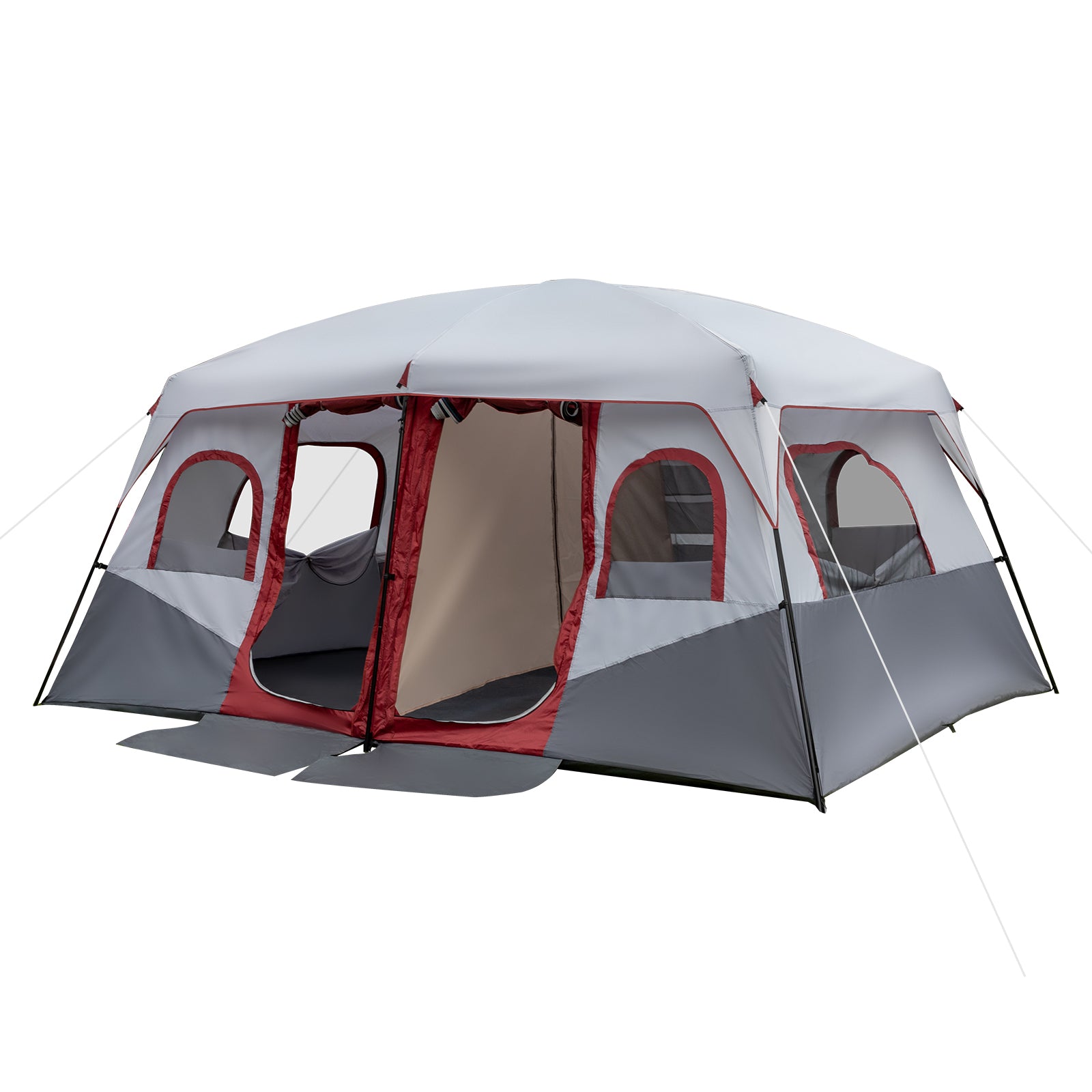 Haoyye 10-Person Family Cabin Tent, 2-Room Spacious Tent with Adjustable Ventilation, Storage Pockets, Weather Protection, Ideal for Camping and Hiking, Easy Setup, Durable and Comfortable for Group Outdoor Adventures