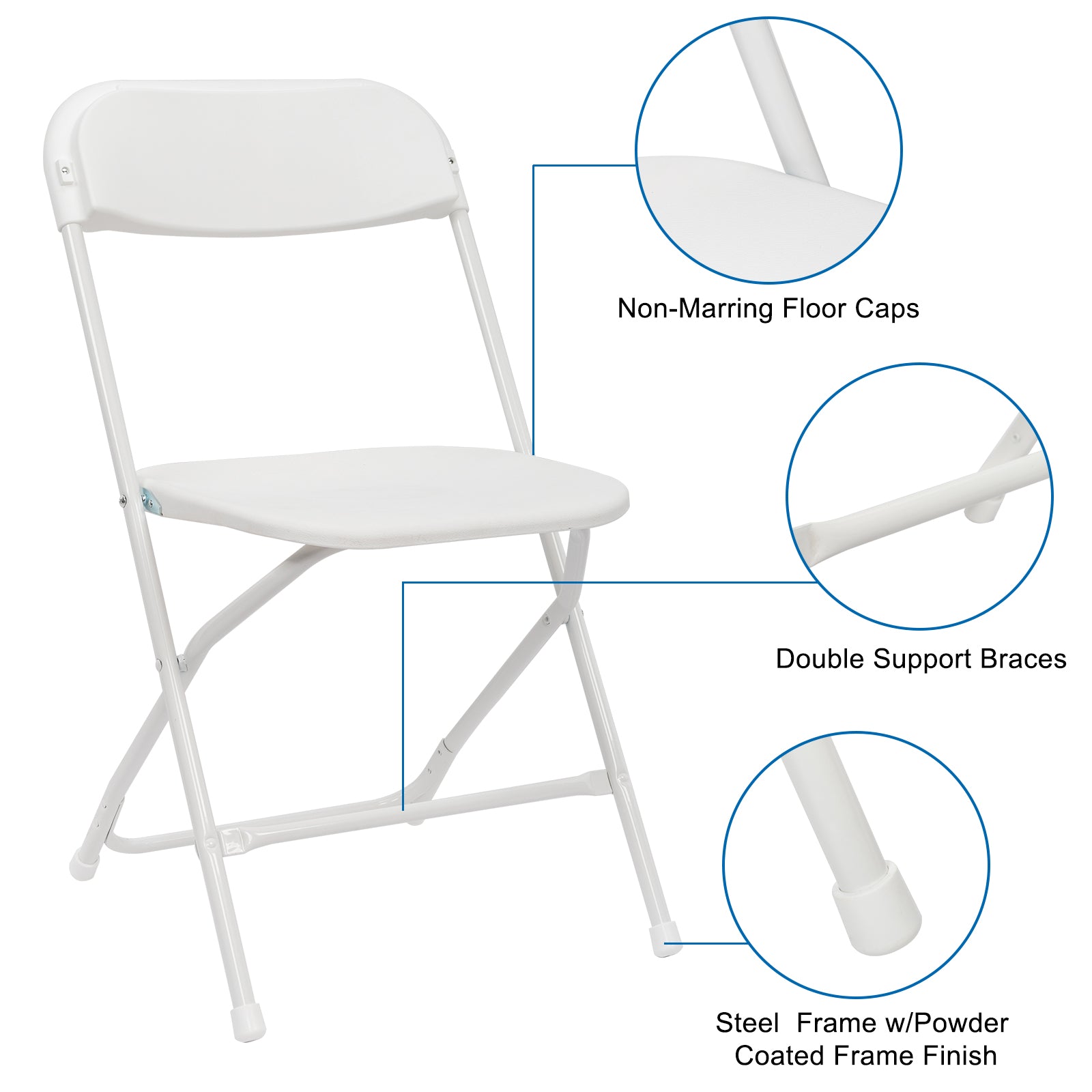 HAOYYE 10pcs Injection Molding Classic Garden Plastic Folding Chair White soft cozy warm flannel fleece home decor luxury comfortable unique design premium quality decorative