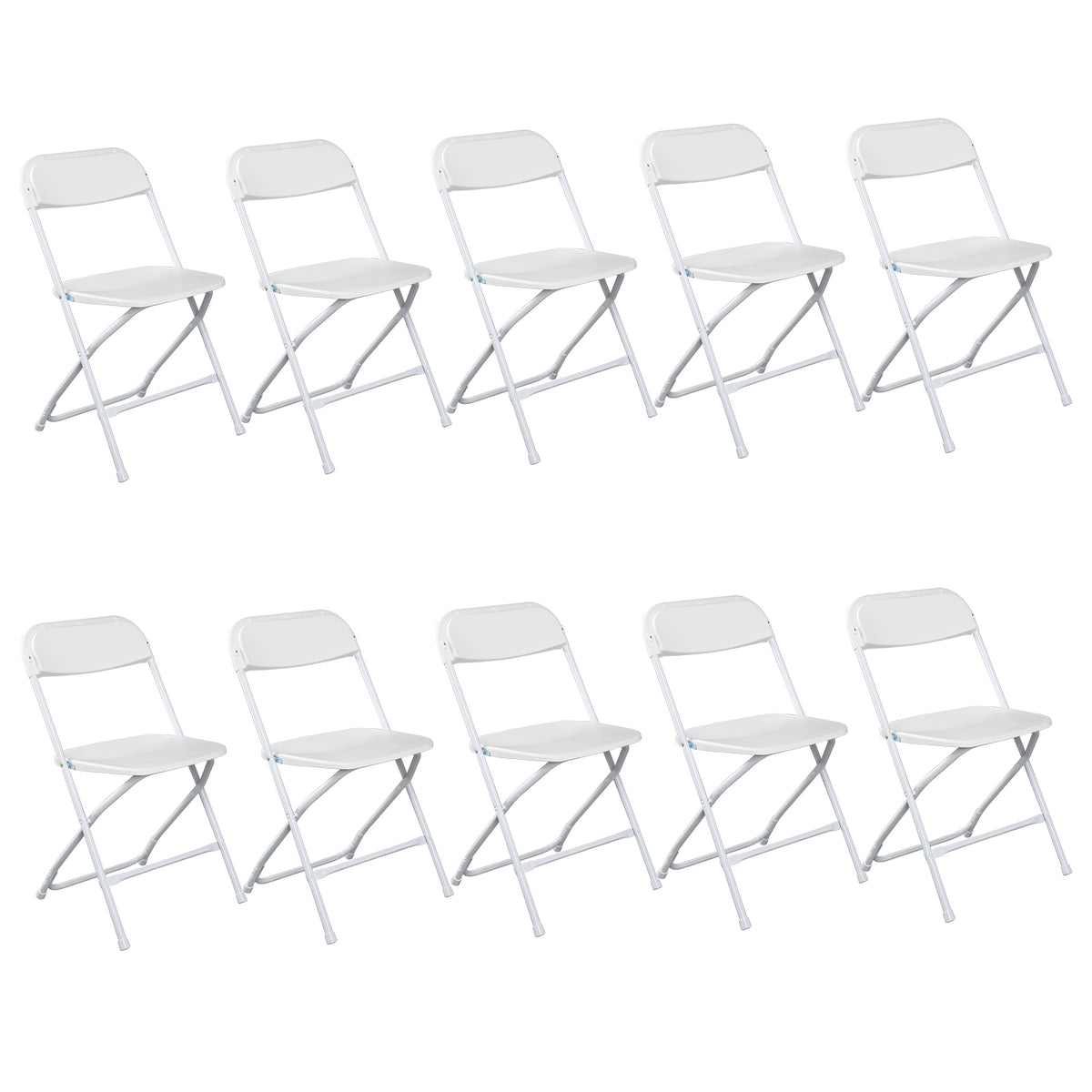 Haoyye 10 Pack Classic Plastic Folding Chairs in Black, Durable Injection Molded Garden Chairs for Outdoor Events, Patio, Lawn, Balcony or Indoor Use, Lightweight Stackable Design for Easy Storage and Transport