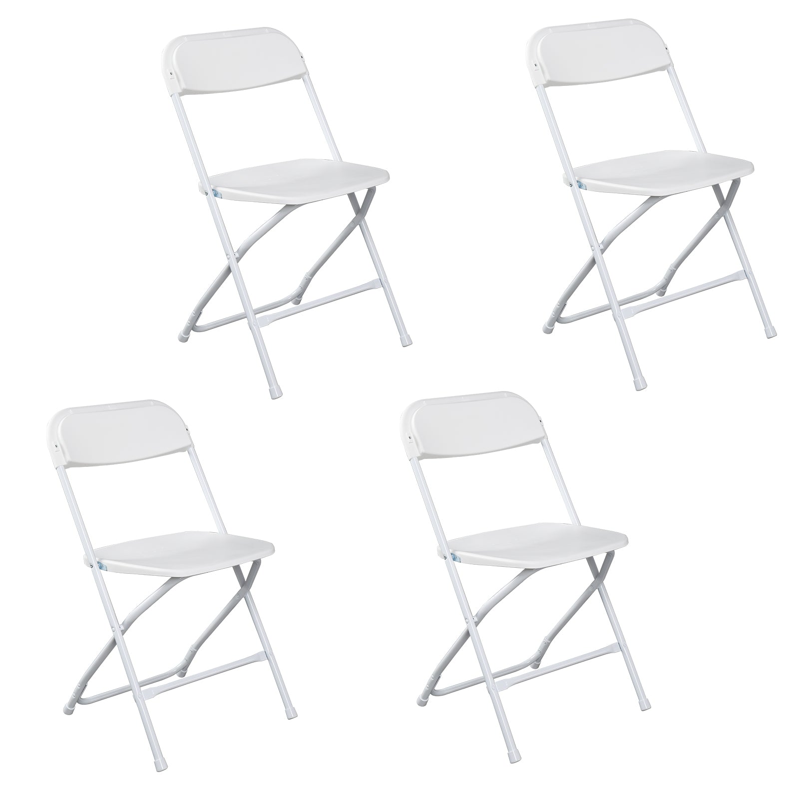 HAOYYE 4pcs Injection Molding Classic Garden Plastic Folding Chairs, Sturdy and Lightweight, Black, Easy to Store and Transport, Perfect for Outdoor and Indoor Use