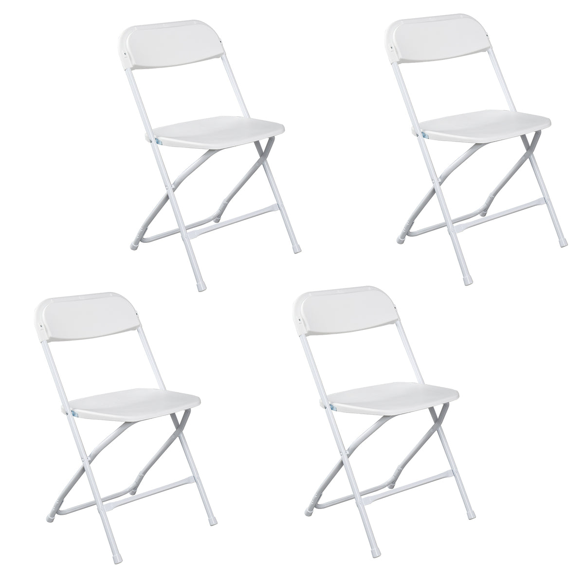HAOYYE 4pcs Injection Molding Classic Garden Plastic Folding Chairs, Sturdy and Lightweight, Black, Easy to Store and Transport, Perfect for Outdoor and Indoor Use