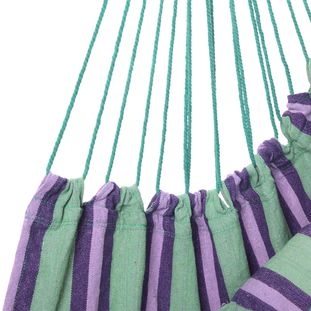 Haoyye Distinctive Cotton Canvas Hanging Rope Chair with Soft Pillows Comfortable Hammock Style Swing Seat for Indoor Outdoor Use Ideal for Porch Patio Balcony Garden Lounge and Relaxation Furniture