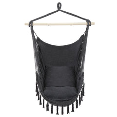 HAOYYE Pillow Tassel Hanging Chair, Comfortable Outdoor Swing Hammock with Cushions, Lightweight Portable Air Chair for Backyard Patio Porch Garden Camping Relaxation