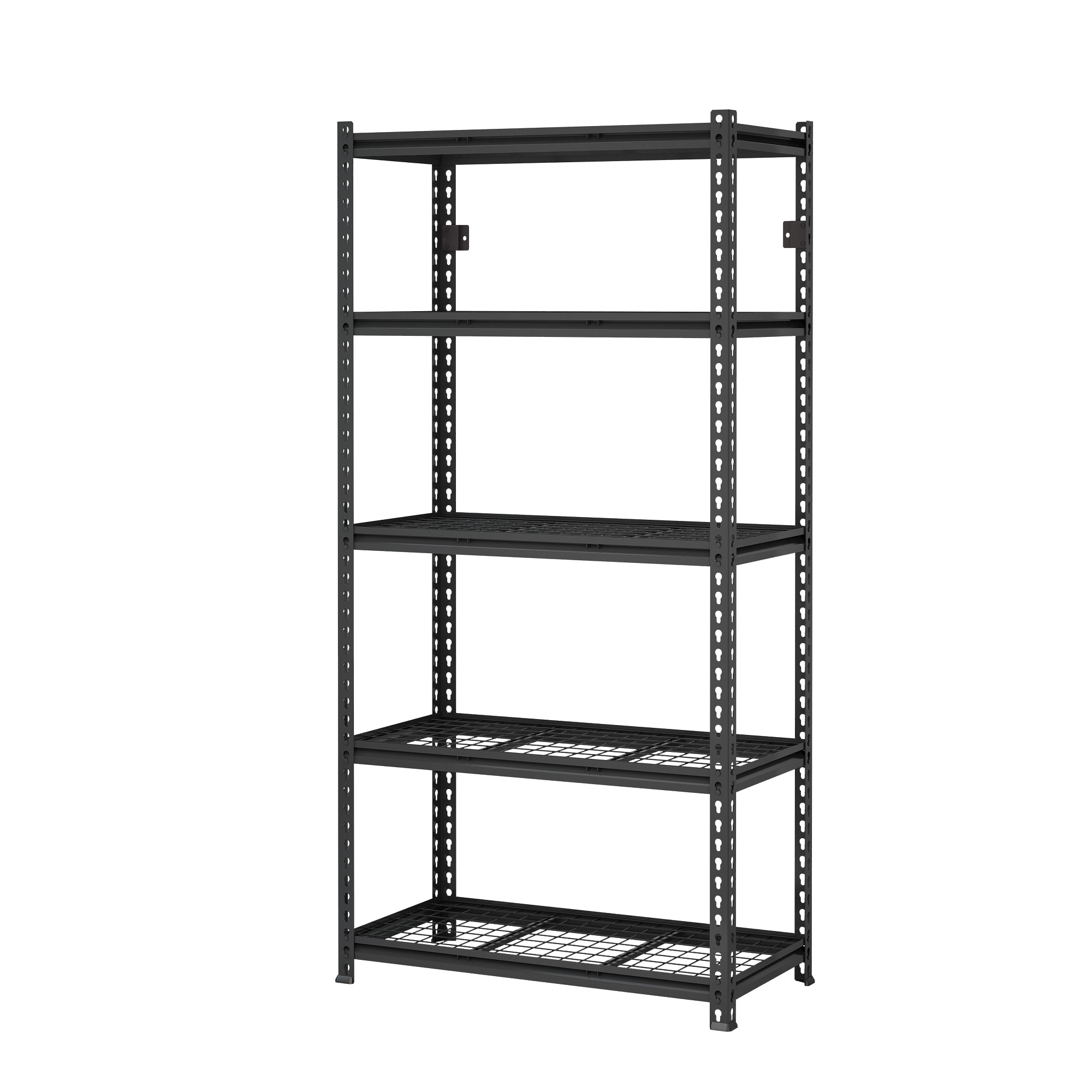 HAOYYE 5-Tier Adjustable Metal Shelving Unit, Heavy Duty Storage Rack for Garage, Basement, Warehouse, Workshop, Kitchen, and More, Durable Industrial Utility Shelf with Sturdy Frame and Adjustable Shelves, Black