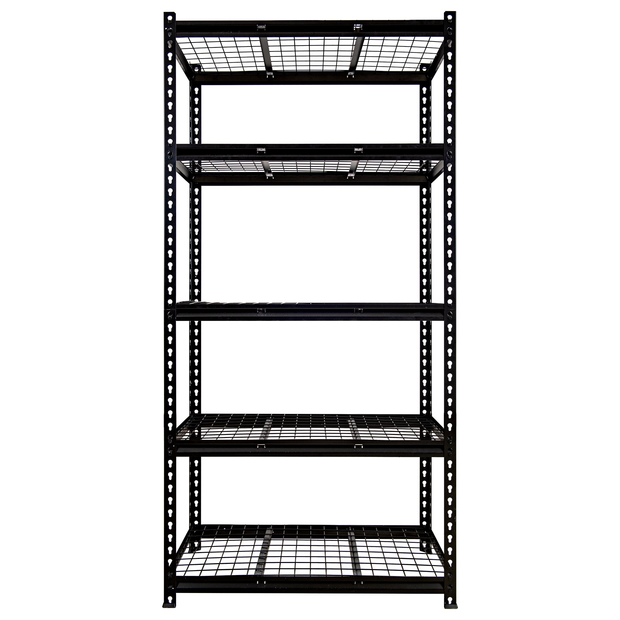 HAOYYE 5-Tier Adjustable Metal Shelving Unit, Heavy Duty Storage Rack for Garage, Basement, Warehouse, Workshop, Kitchen, and More, Durable Industrial Utility Shelf with Sturdy Frame and Adjustable Shelves, Black
