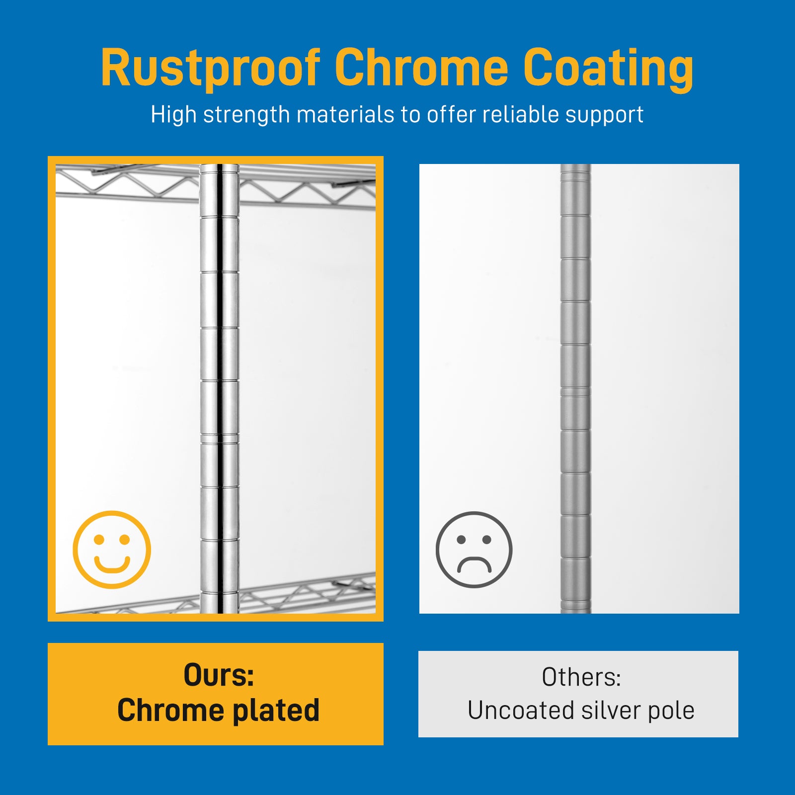 HAOYYE 5-Layer Chrome Plated Iron Shelf – Durable Chrome Storage Rack For Kitchen, Tools, Makeup, And More, Modern Stylish Design, Premium Quality.