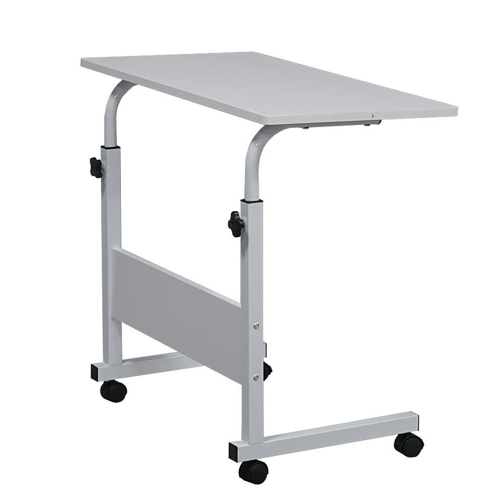 HAOYYE White Removable E1 15MM Chipboard And Steel Side Table With Baffle, L-Shaped Sturdy Design, Durable Multifunctional Home Organizer, Modern Space-Saving Storage Solution, Stylish And Practical Table For Living Room, Office, And Bedroom Use