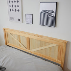 HAOYYE Full Size Solid Wood Platform Bed Frame with Headboard, Natural Wood Finish, Sturdy and Durable, No Box Spring Needed, Modern Minimalist Design, Easy Assembly, Space-Saving, Comfortable Support for Bedroom or Guest Room