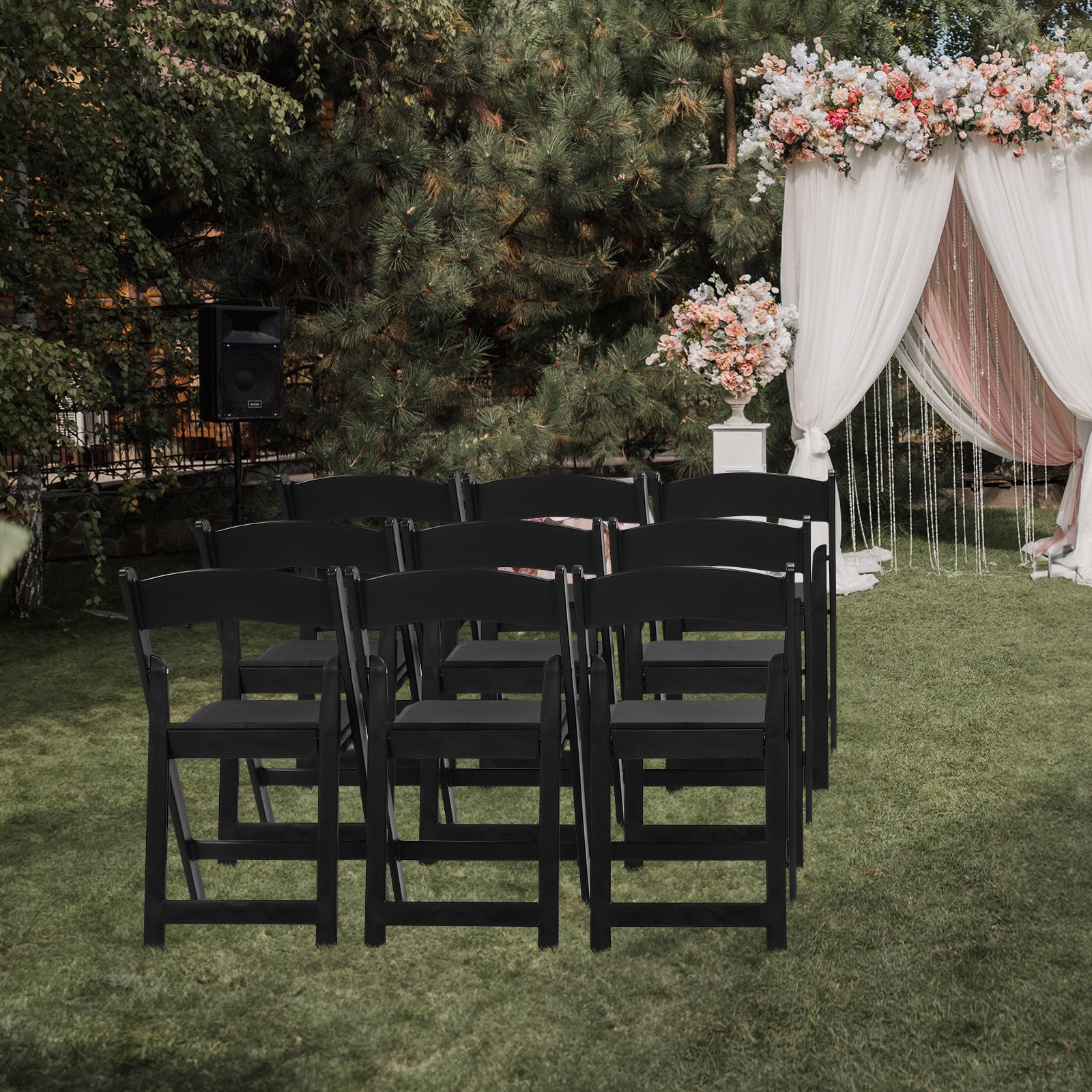 HAOYYE Folding Chair, Resin Chair with Padded Seat, Comfortable Event Chair Indoor Outdoor for Home Event Party Picnic School Wedding, Black soft cozy warm flannel fleece home decor luxury