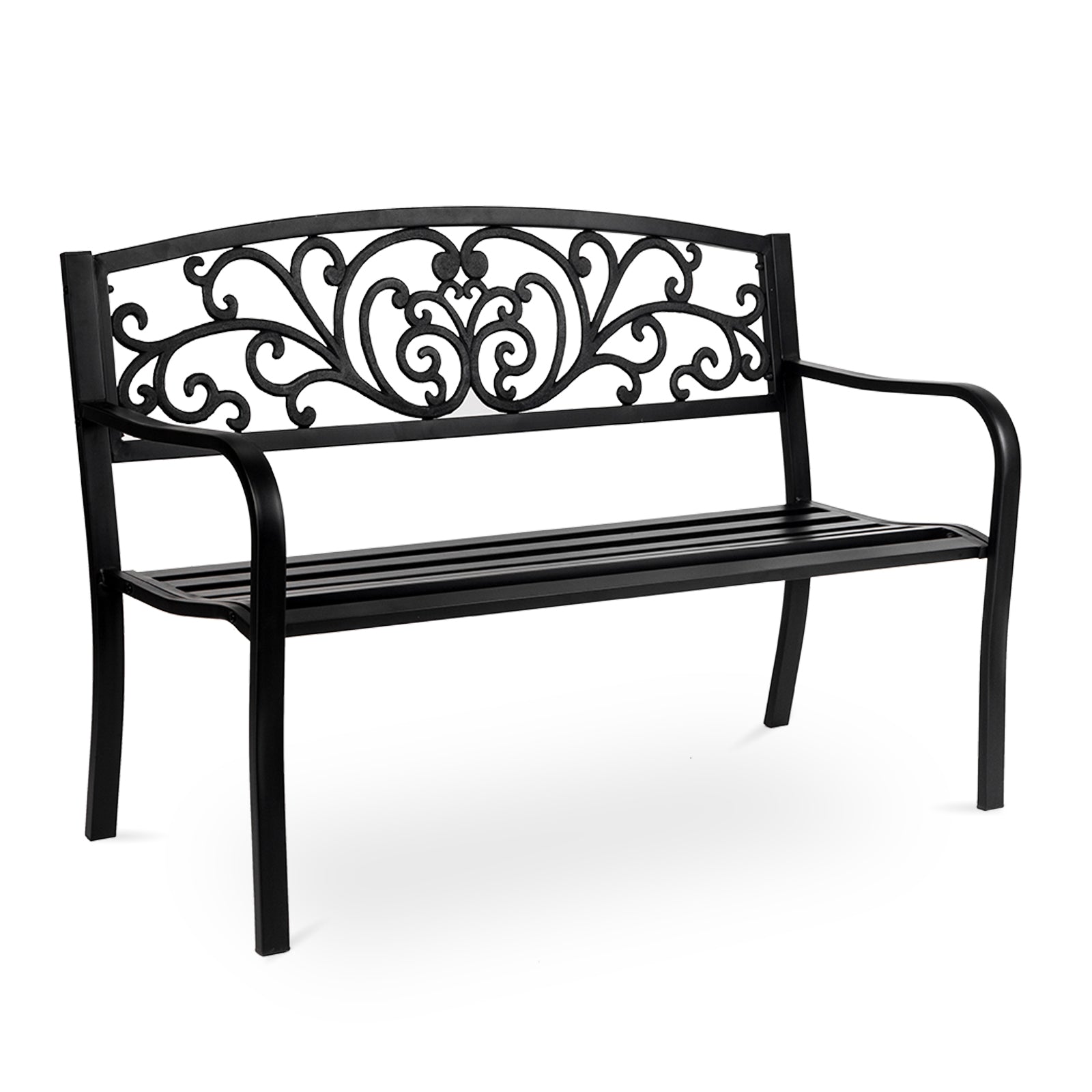 HAOYYE Outdoor Iron Courtyard Park Leisure Bench, Durable Decorative Seating for Gardens, Patios, or Pathways