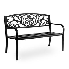 HAOYYE Outdoor Iron Courtyard Park Leisure Bench, Durable Decorative Seating for Gardens, Patios, or Pathways