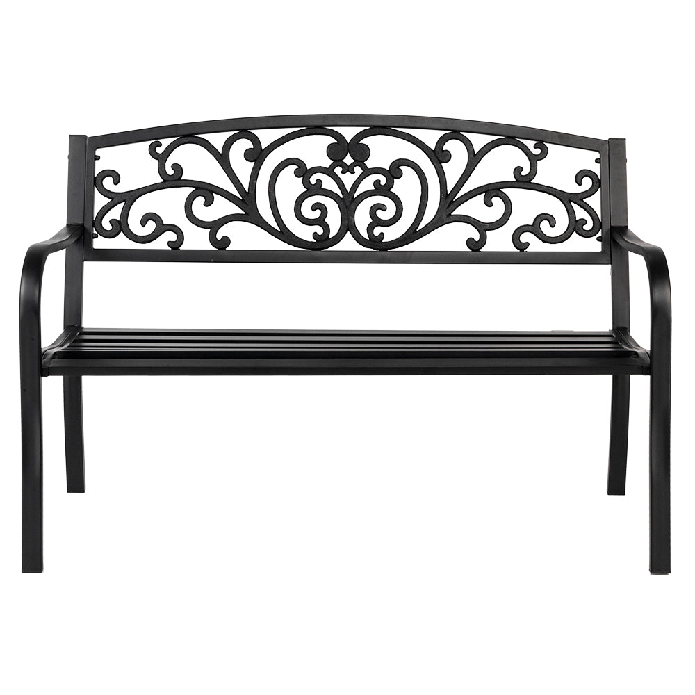 HAOYYE Outdoor Iron Courtyard Park Leisure Bench, Durable Decorative Seating for Gardens, Patios, or Pathways