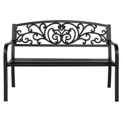 HAOYYE Outdoor Iron Courtyard Park Leisure Bench, Durable Decorative Seating for Gardens, Patios, or Pathways