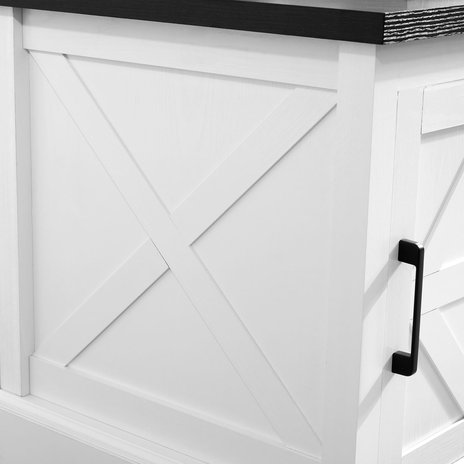 HAOYYE Farmhouse End Table Nightstand with Barn Door and Adjustable Storage Shelf, Rustic White Rectangular Sofa Side Table for Living Room and Bedroom, Vintage Accent Furniture with Storage, Versatile Design for Home Decor