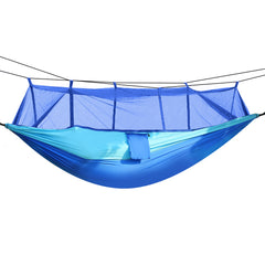 HAOYYE Portable Double Camping Hammock with Mosquito Net for 2 Persons Heavy Duty Nylon Swing Hanging Bed 600lbs Load for Outdoor Hiking Backpacking Travel Relaxing with Strap Hooks and Carry Bag