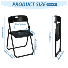 HAOYYE 4 Pack Plastic Folding Chairs, Stackable Commercial Chairs, Portable Event Seats Indoor Outdoor for Home Event Party Picnic School Wedding, Black soft cozy warm flannel fleece home decor