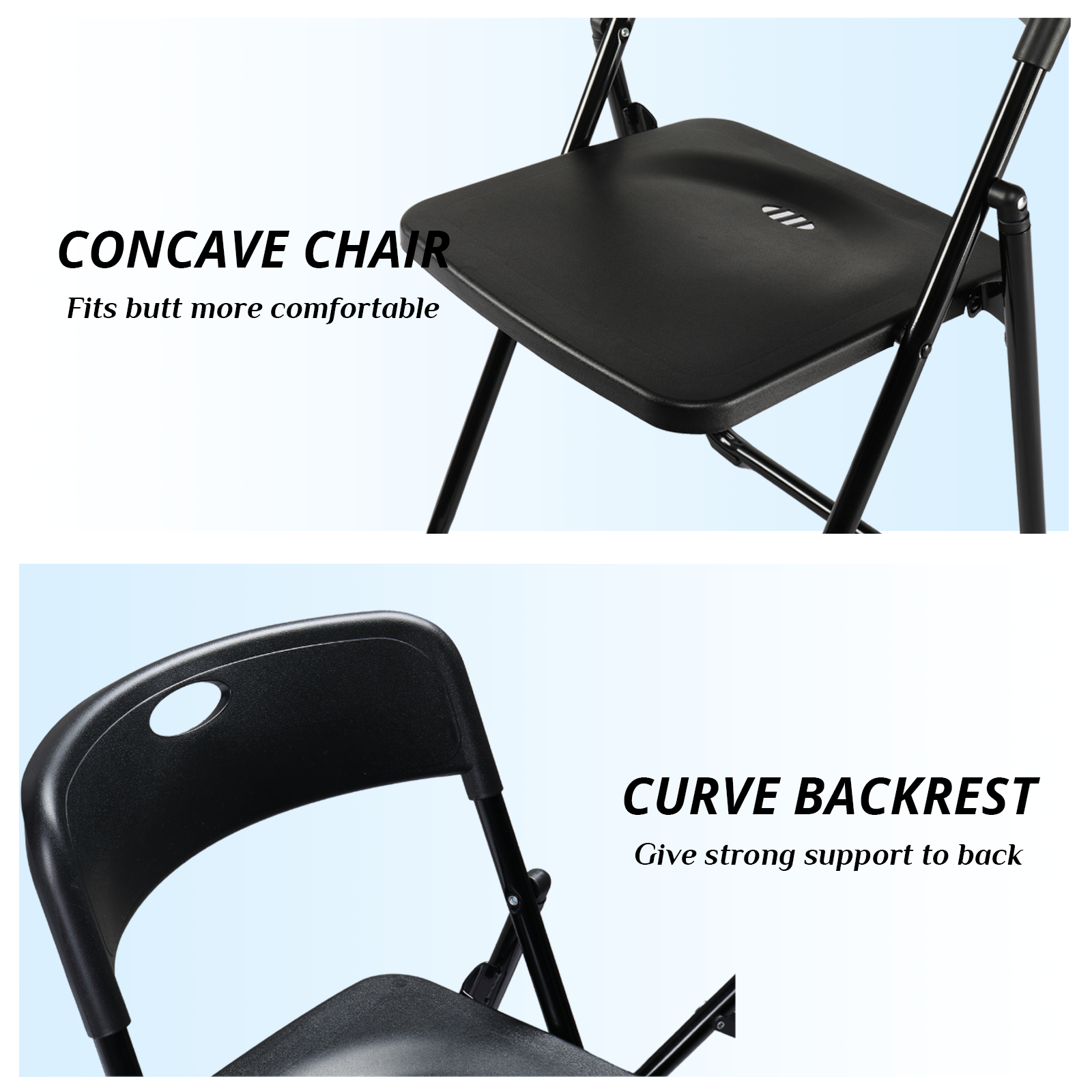 HAOYYE 4 Pack Plastic Folding Chairs, Stackable Commercial Chairs, Portable Event Seats Indoor Outdoor for Home Event Party Picnic School Wedding, Black soft cozy warm flannel fleece home decor