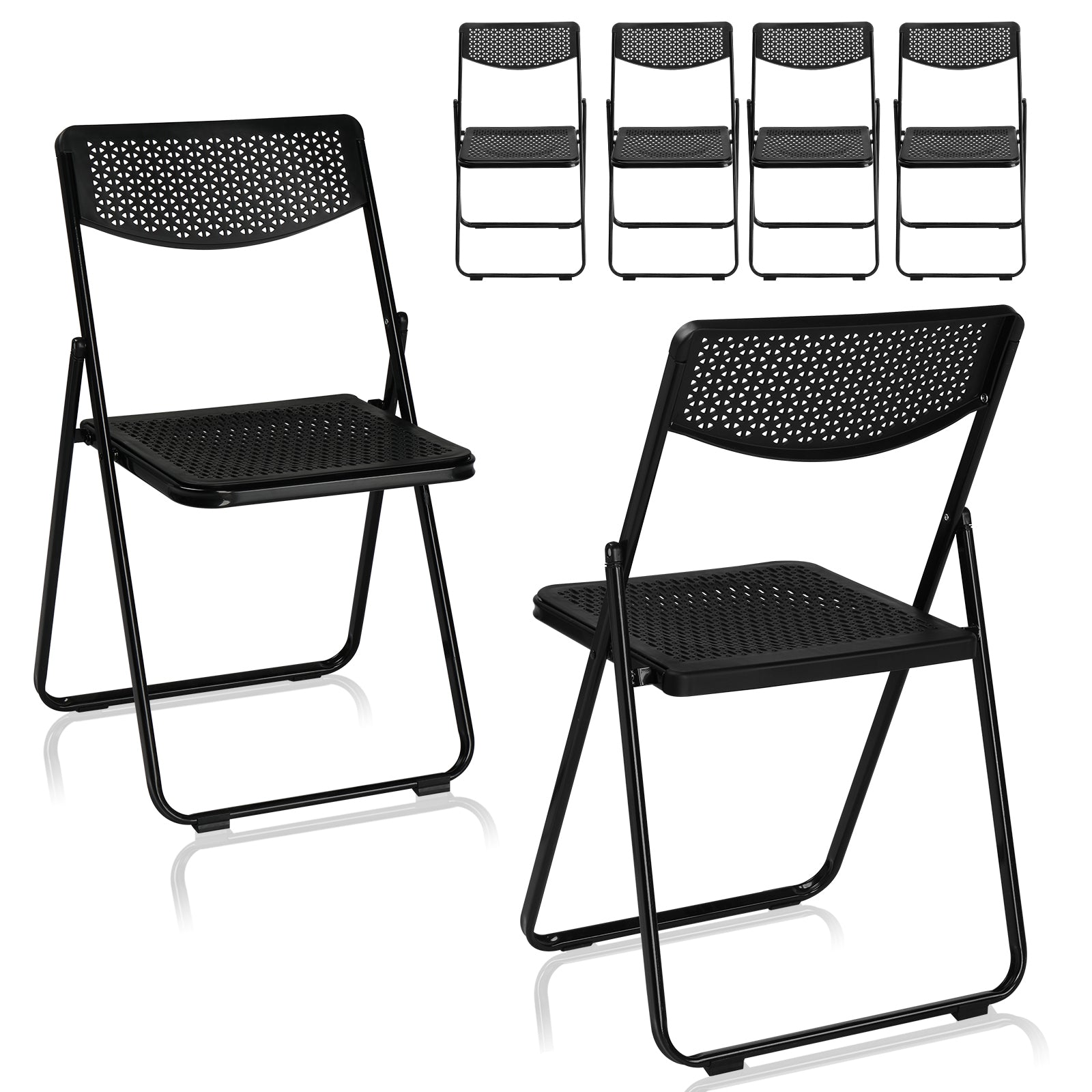 HAOYYE 6 Pack Plastic Folding Chairs, Lightweight Stackable Commercial Chairs, Portable Event Seating for Indoor & Outdoor Use, Perfect for Home, Party, Picnic, School, Wedding, Black, Soft Cozy Warm Flannel Fleece Home Decor