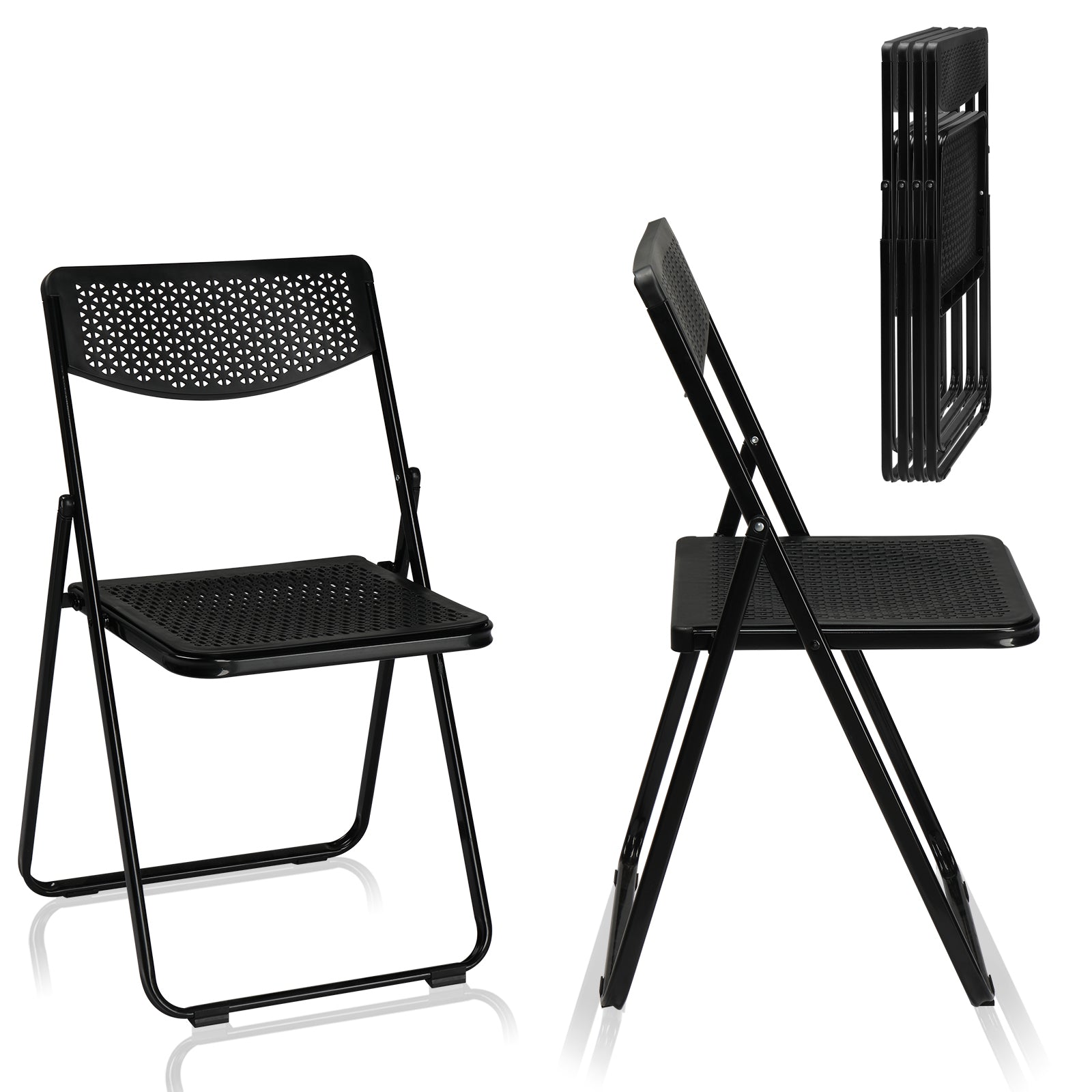 HAOYYE 6 Pack Plastic Folding Chairs, Lightweight Stackable Commercial Chairs, Portable Event Seating for Indoor & Outdoor Use, Perfect for Home, Party, Picnic, School, Wedding, Black, Soft Cozy Warm Flannel Fleece Home Decor