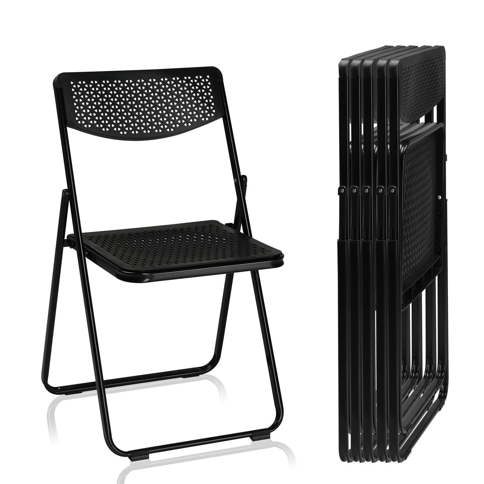 HAOYYE 6 Pack Plastic Folding Chairs, Lightweight Stackable Commercial Chairs, Portable Event Seating for Indoor & Outdoor Use, Perfect for Home, Party, Picnic, School, Wedding, Black, Soft Cozy Warm Flannel Fleece Home Decor