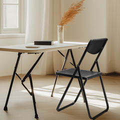 HAOYYE 4 Pack Plastic Folding Chairs, Lightweight Stackable Commercial Chairs, Portable Event Seats Indoor Outdoor for Home Event Party Picnic School Wedding, Black soft cozy warm flannel fleece home