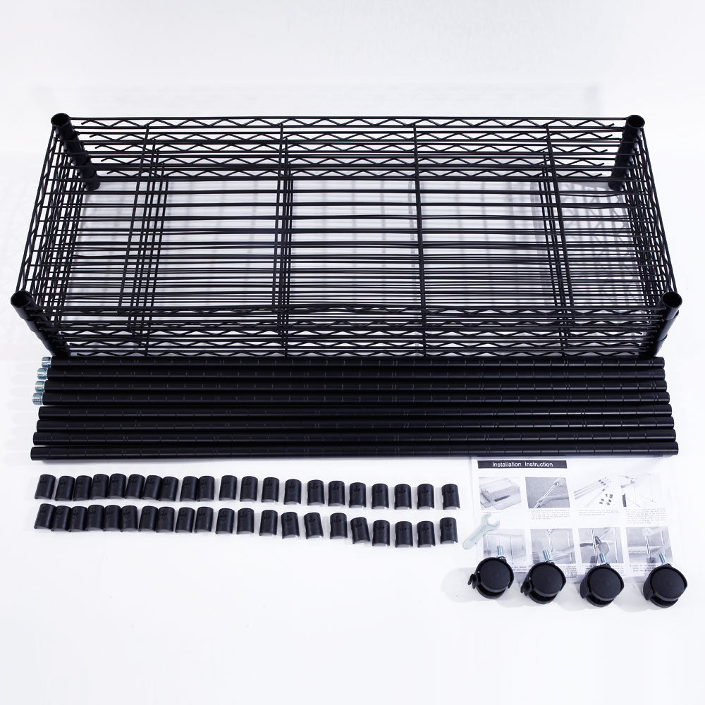 HAOYYE 5-Layer Plastic Coated Iron Shelf with 1.5" Nylon Wheels  Black soft cozy warm flannel fleece home decor luxury comfortable unique design premium quality decorative