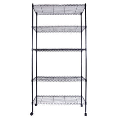 HAOYYE 5-Layer Plastic Coated Iron Shelf with 1.5" Nylon Wheels  Black soft cozy warm flannel fleece home decor luxury comfortable unique design premium quality decorative
