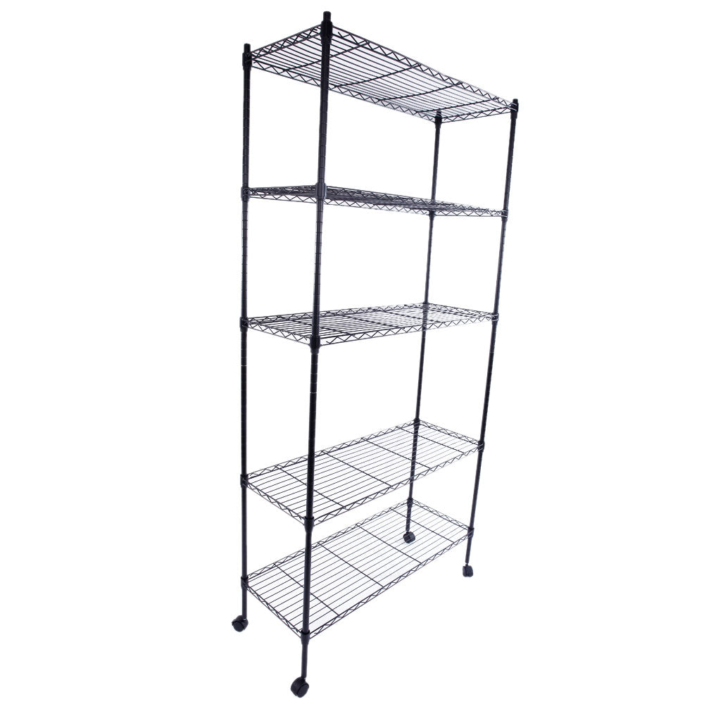 HAOYYE 5-Layer Plastic Coated Iron Shelf with 1.5" Nylon Wheels  Black soft cozy warm flannel fleece home decor luxury comfortable unique design premium quality decorative