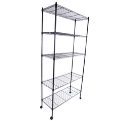 HAOYYE 5-Layer Plastic Coated Iron Shelf with 1.5" Nylon Wheels  Black soft cozy warm flannel fleece home decor luxury comfortable unique design premium quality decorative