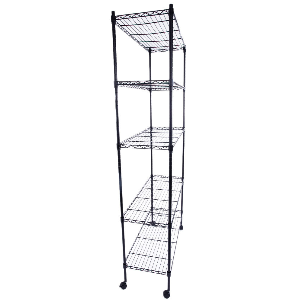 HAOYYE 5-Layer Plastic Coated Iron Shelf with 1.5" Nylon Wheels  Black soft cozy warm flannel fleece home decor luxury comfortable unique design premium quality decorative