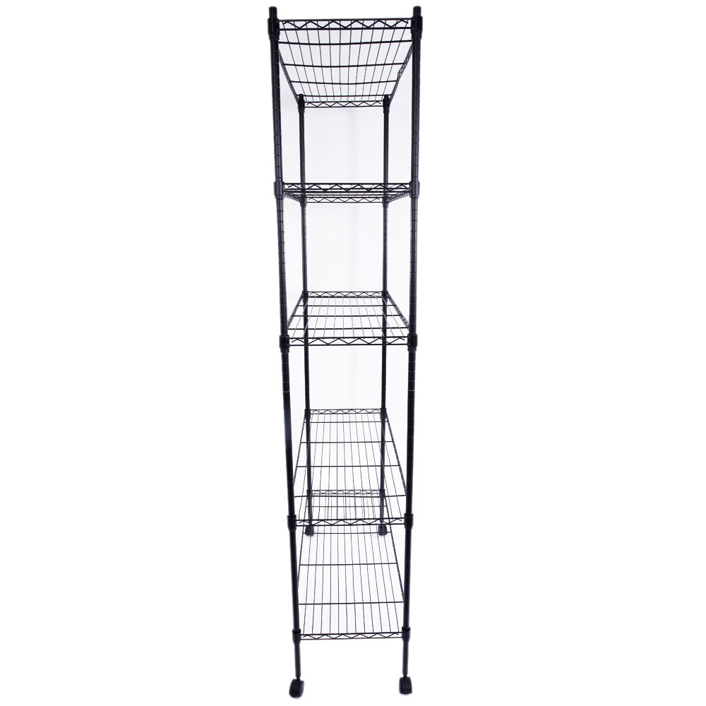 HAOYYE 5-Layer Plastic Coated Iron Shelf with 1.5" Nylon Wheels  Black soft cozy warm flannel fleece home decor luxury comfortable unique design premium quality decorative