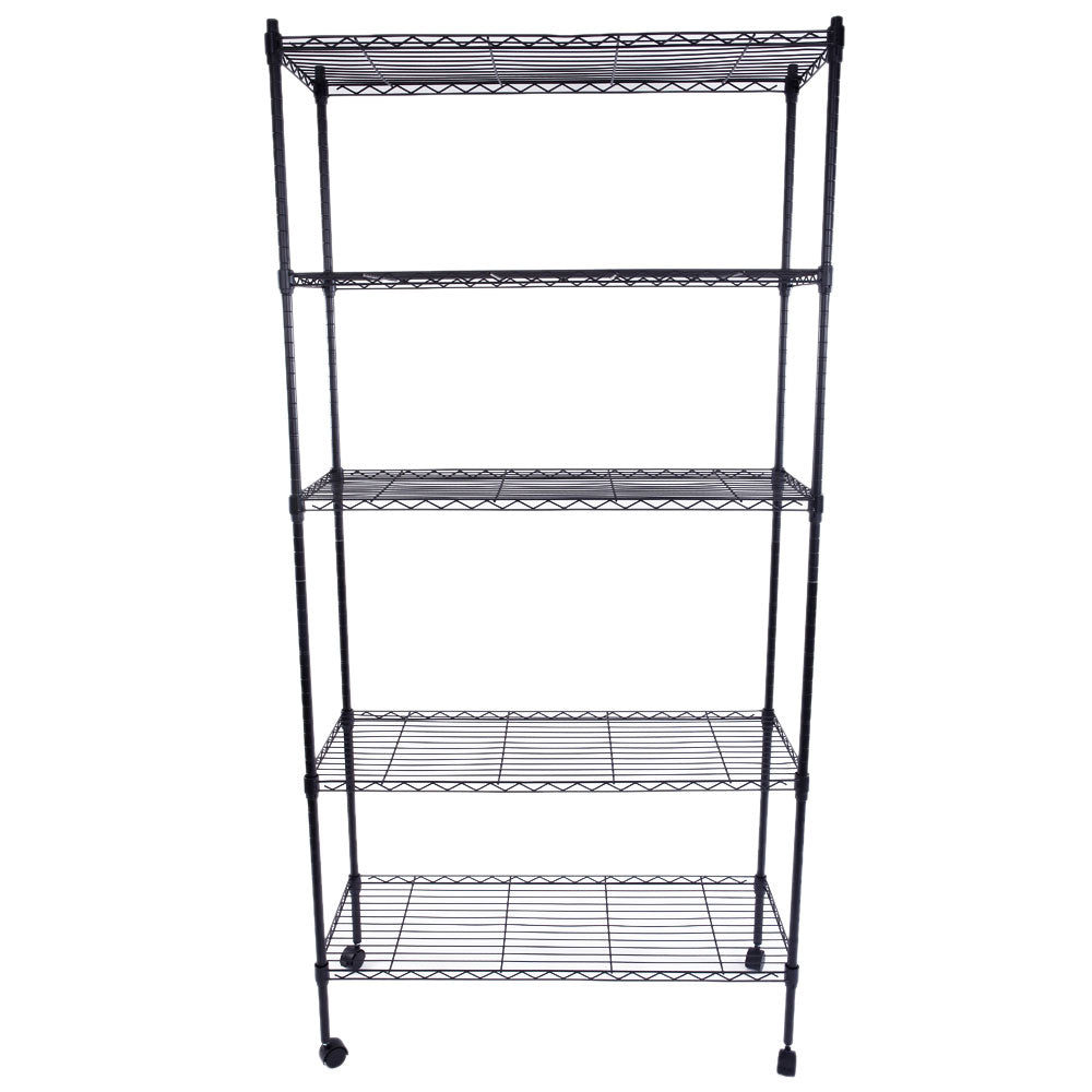 HAOYYE 5-Layer Plastic Coated Iron Shelf with 1.5" Nylon Wheels  Black soft cozy warm flannel fleece home decor luxury comfortable unique design premium quality decorative