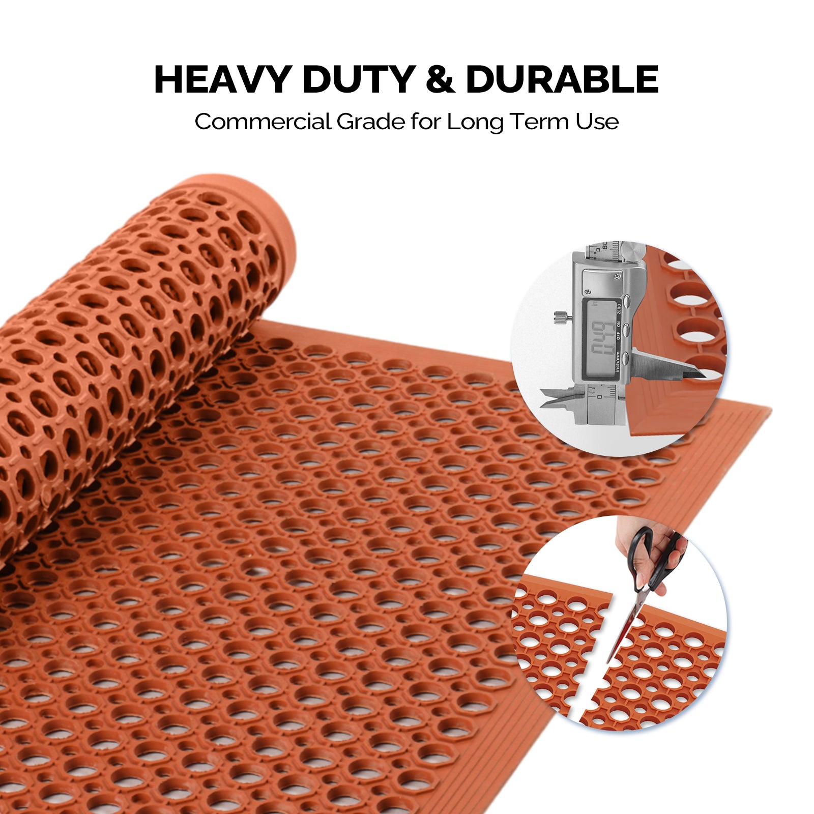 HAOYYE Red Rubber Floor Mat, Durable And Space-Saving Storage Solution, Stylish Modern Design, Premium Quality Versatile Organizer For Home, Office, Bedroom, Or Living Room, Ideal For Easy Maintenance And Neat Organizatio