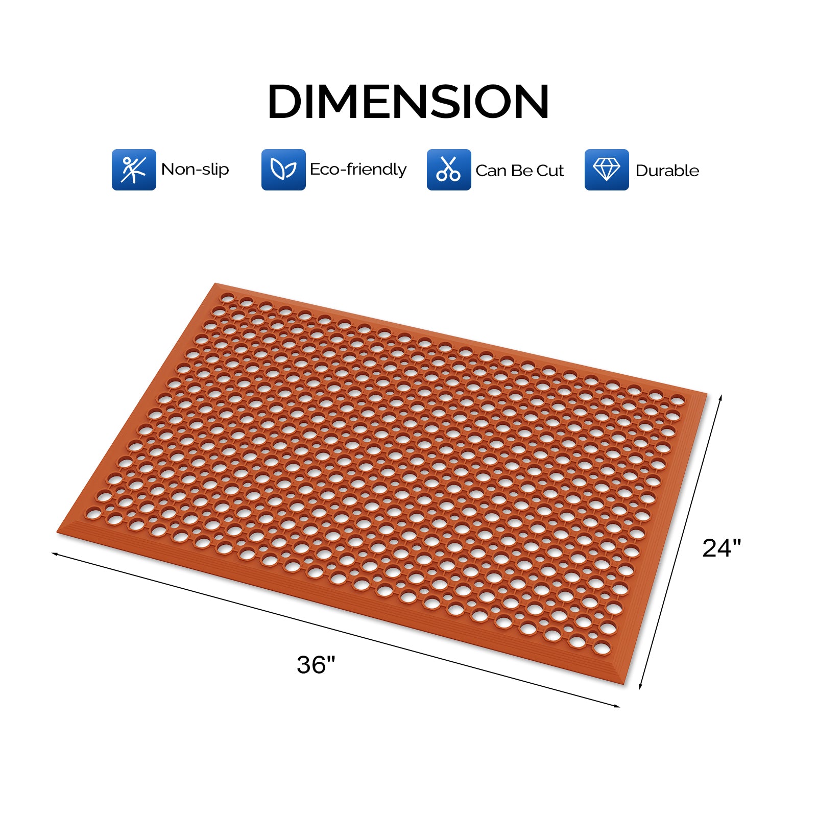 HAOYYE Red Rubber Floor Mat, Durable And Space-Saving Storage Solution, Stylish Modern Design, Premium Quality Versatile Organizer For Home, Office, Bedroom, Or Living Room, Ideal For Easy Maintenance And Neat Organizatio