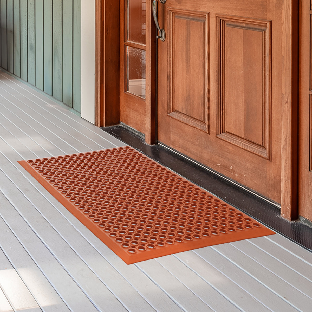 HAOYYE Red Rubber Floor Mat, Durable And Space-Saving Storage Solution, Stylish Modern Design, Premium Quality Versatile Organizer For Home, Office, Bedroom, Or Living Room, Ideal For Easy Maintenance And Neat Organizatio
