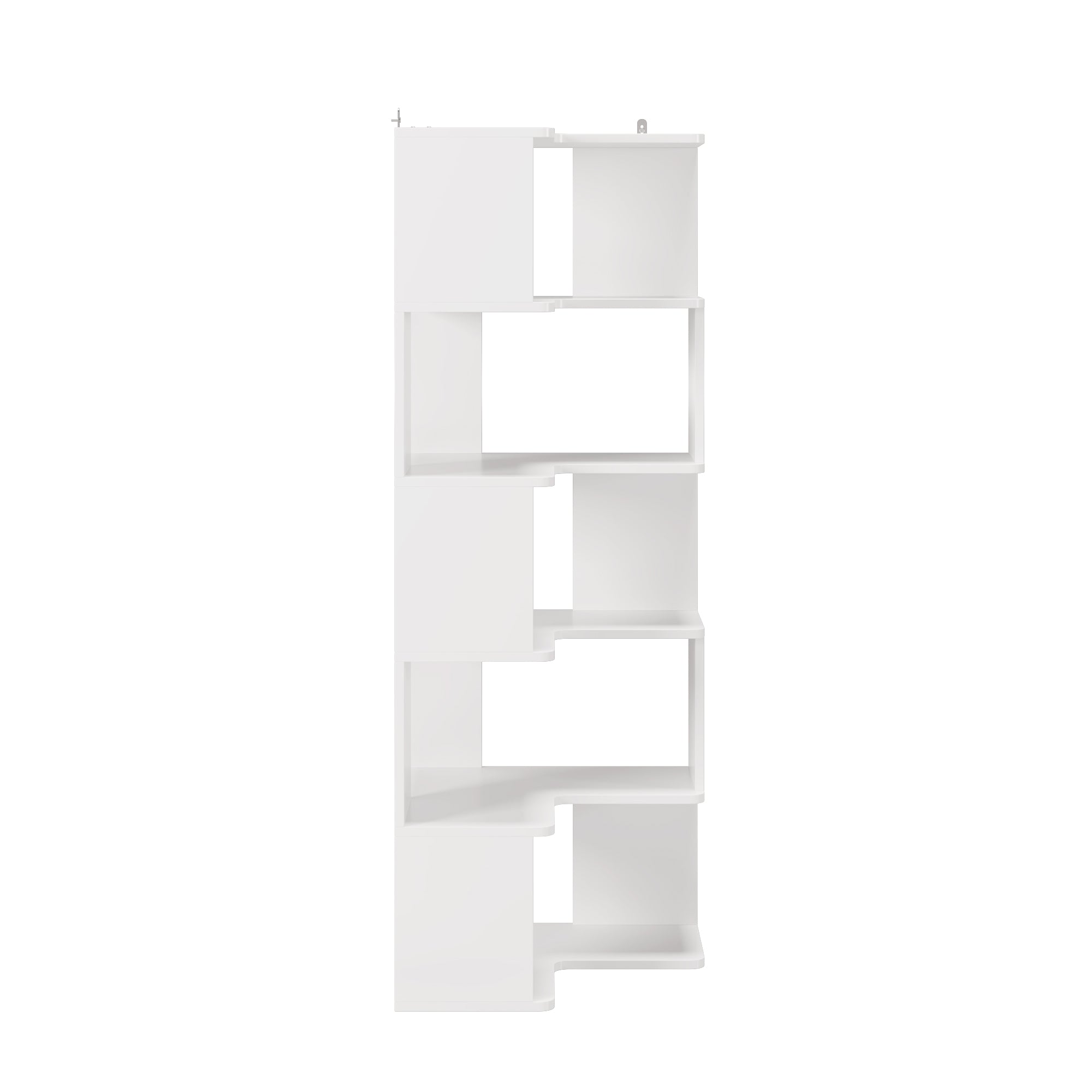 HAOYYE 5-Layer L-Shaped Corner Display Rack with Durable White Particle Board, Modern Space-Saving Storage Shelf for Home and Office, Stylish Multi-Tier Organizer Perfect for Living Room, Bedroom, Kitchen, and Workspace