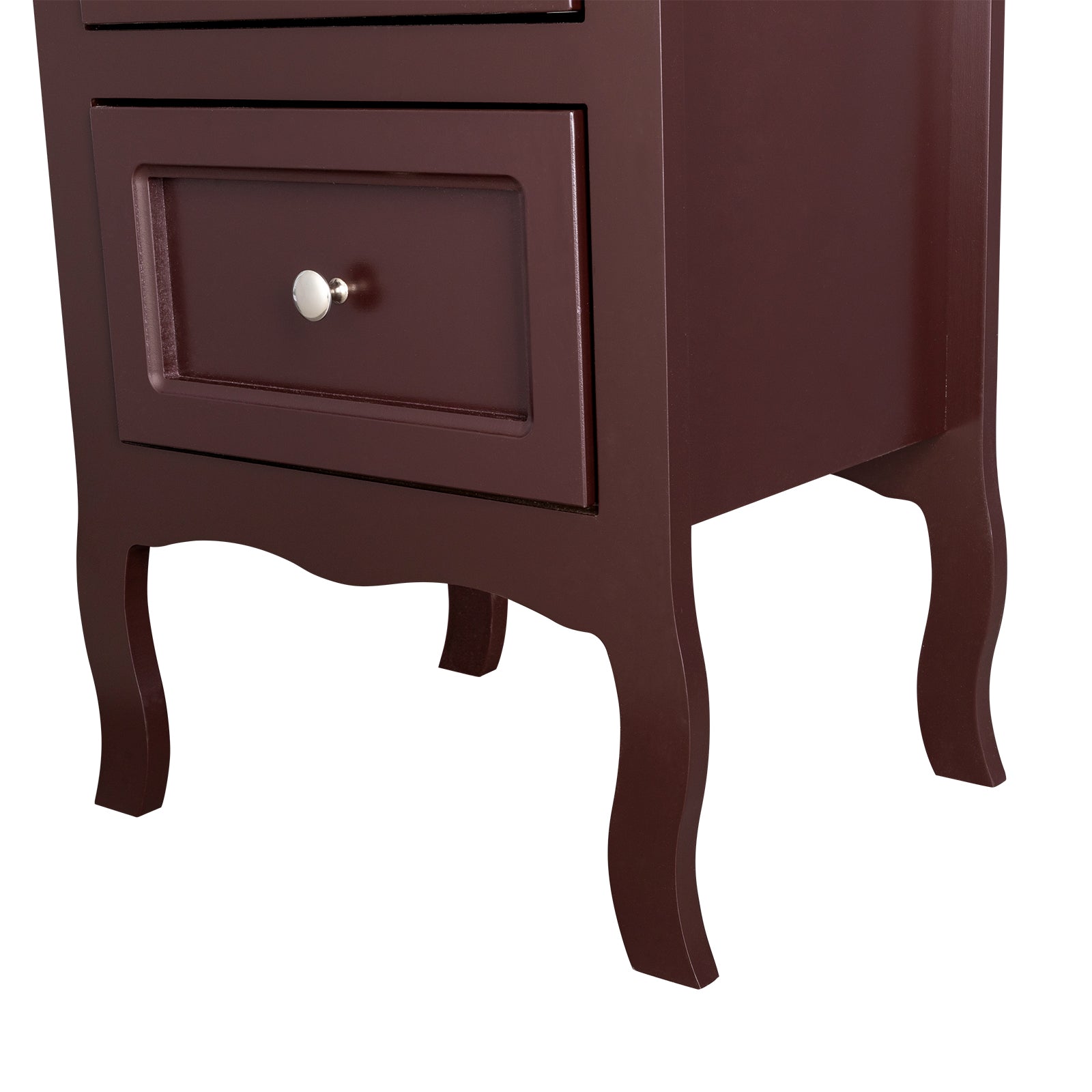 HAOYYE 2pcs Country Style Two-Tier Night Tables, Large Size, Rustic Wood Nightstands with Ample Storage, Perfect for Bedroom, Living Room, and Home Office, Stylish and Functional Furniture Set for Home Décor