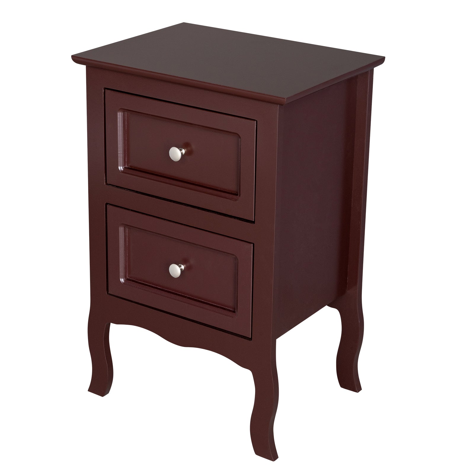 HAOYYE 2pcs Country Style Two-Tier Nightstands, Large Size Wooden Night Tables, Rustic End Tables with Storage Shelves, Bedroom Furniture Set, Ideal for Living Room, Bedroom, or Home Office, Vintage Chic, Easy Assembly