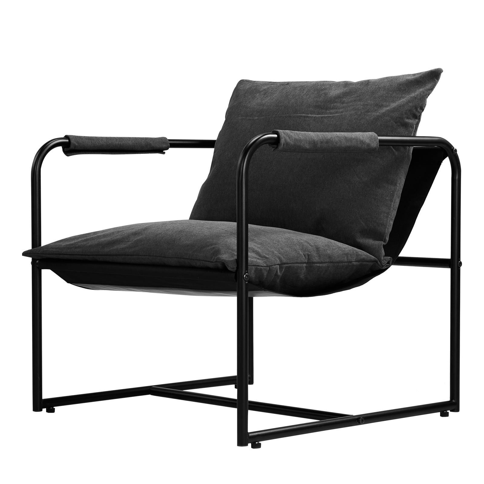 Haoyye Grey Cushion Sofa With Sturdy Iron Frame, Comfortable Oxford Cloth Upholstery, Modern Furniture Ideal For Living Room, Lounge, Or Office