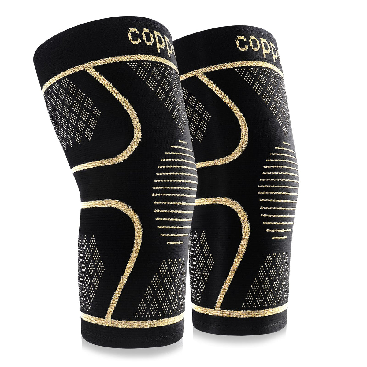 HAOYYE Copper Knee Pads One Pair Joint Protection And Support For Running Exercise And Knee Pain Relief Knee Compression Sleeves For Men And Women Ideal For Arthritis Tendonitis Swelling And Fast Recovery Support For TEMU Self-Pickup Order Shipping