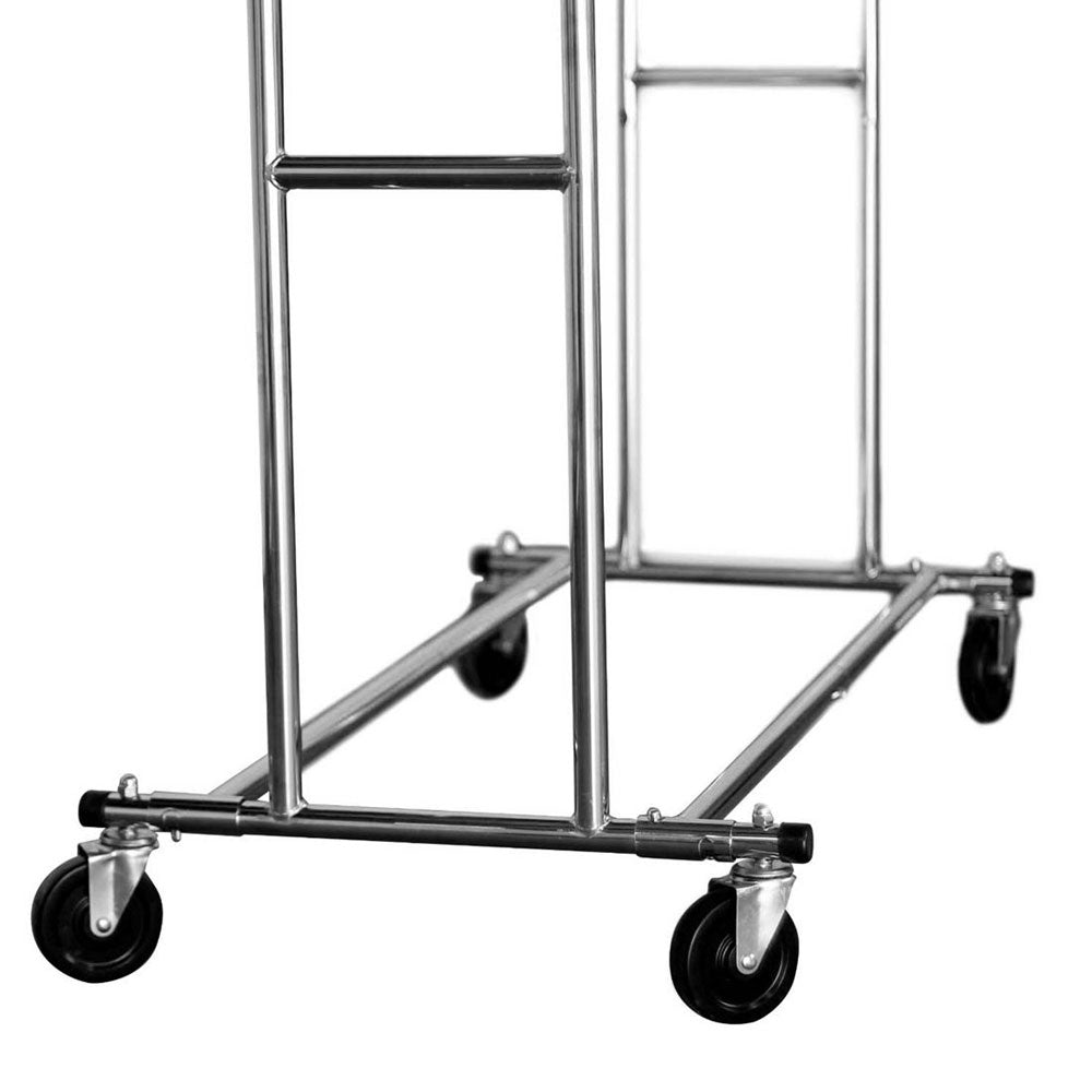 HAOYYE Double-Bar Garment Rack, Heavy-Duty Steel Construction, Space-Saving Design, Silver Finish, Stylish Organizer for Bedrooms, Closets, Entryways, and Laundry Rooms