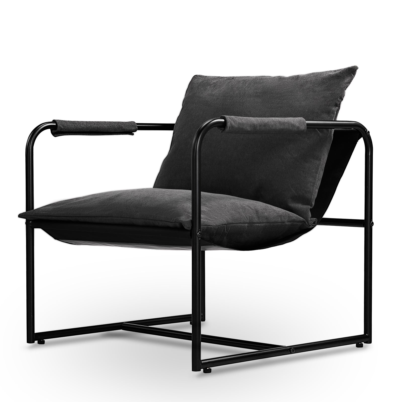 Haoyye Grey Cushion Sofa With Sturdy Iron Frame, Comfortable Oxford Cloth Upholstery, Modern Furniture Ideal For Living Room, Lounge, Or Office