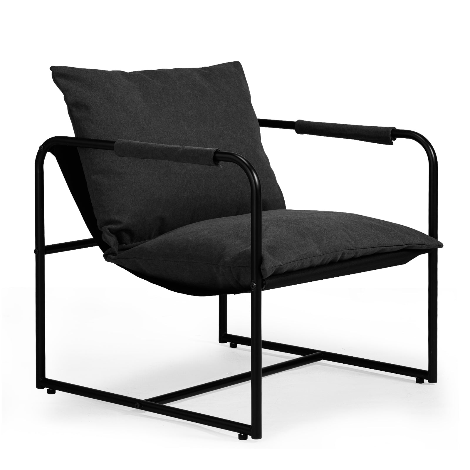 Haoyye Grey Cushion Sofa With Sturdy Iron Frame, Comfortable Oxford Cloth Upholstery, Modern Furniture Ideal For Living Room, Lounge, Or Office