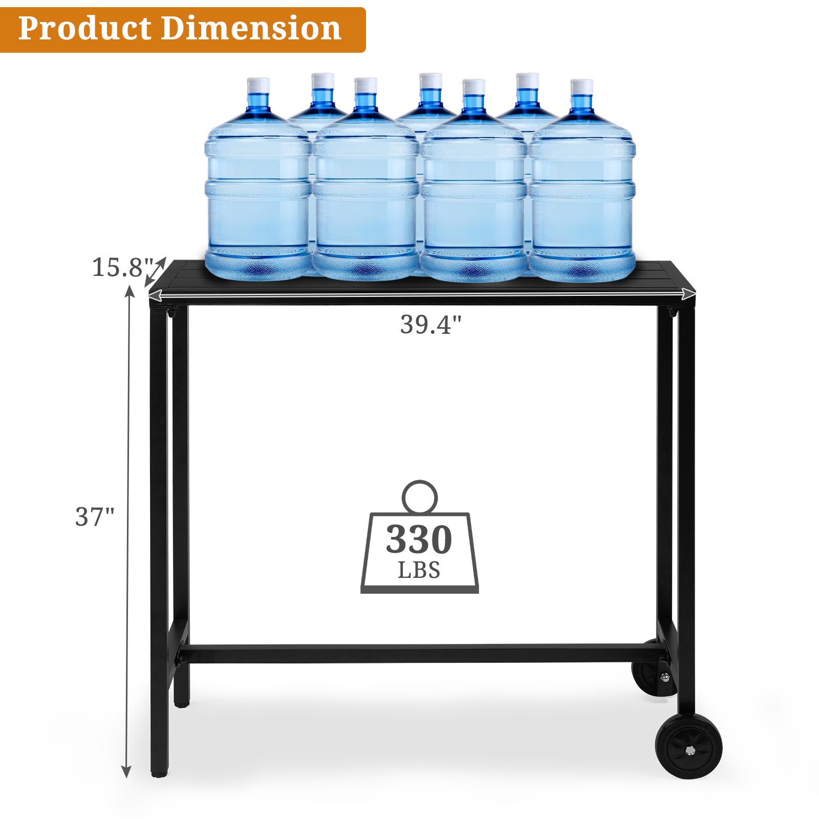 Haoyye Outdoor Bar Table With Wheels, Narrow Counter Height Rectangle Table, Perfect For Balcony, Patio, Garden, Yard, Or Poolside