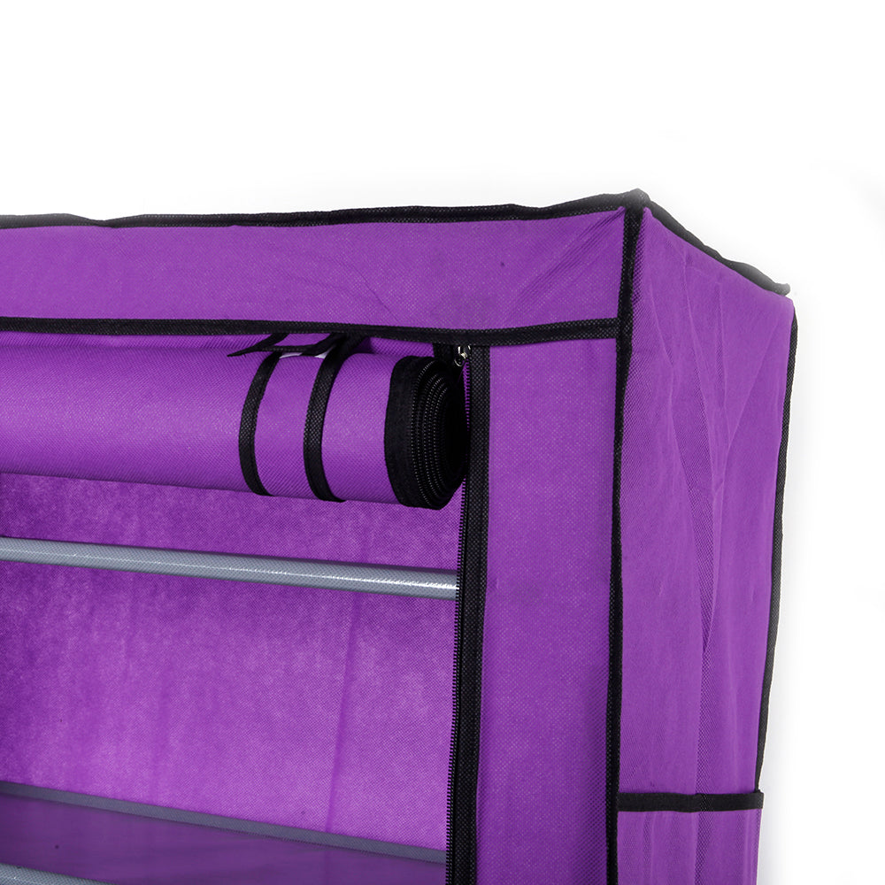 HAOYYE 9-Lattice Non-Woven Fabric Shoe Rack, Durable Space-Saving Organizer, Modern Design, Stylish Purple Finish, Versatile Storage Solution, Premium Quality, Ideal for Living Room, Bedroom, Closet, or Entryway Organization