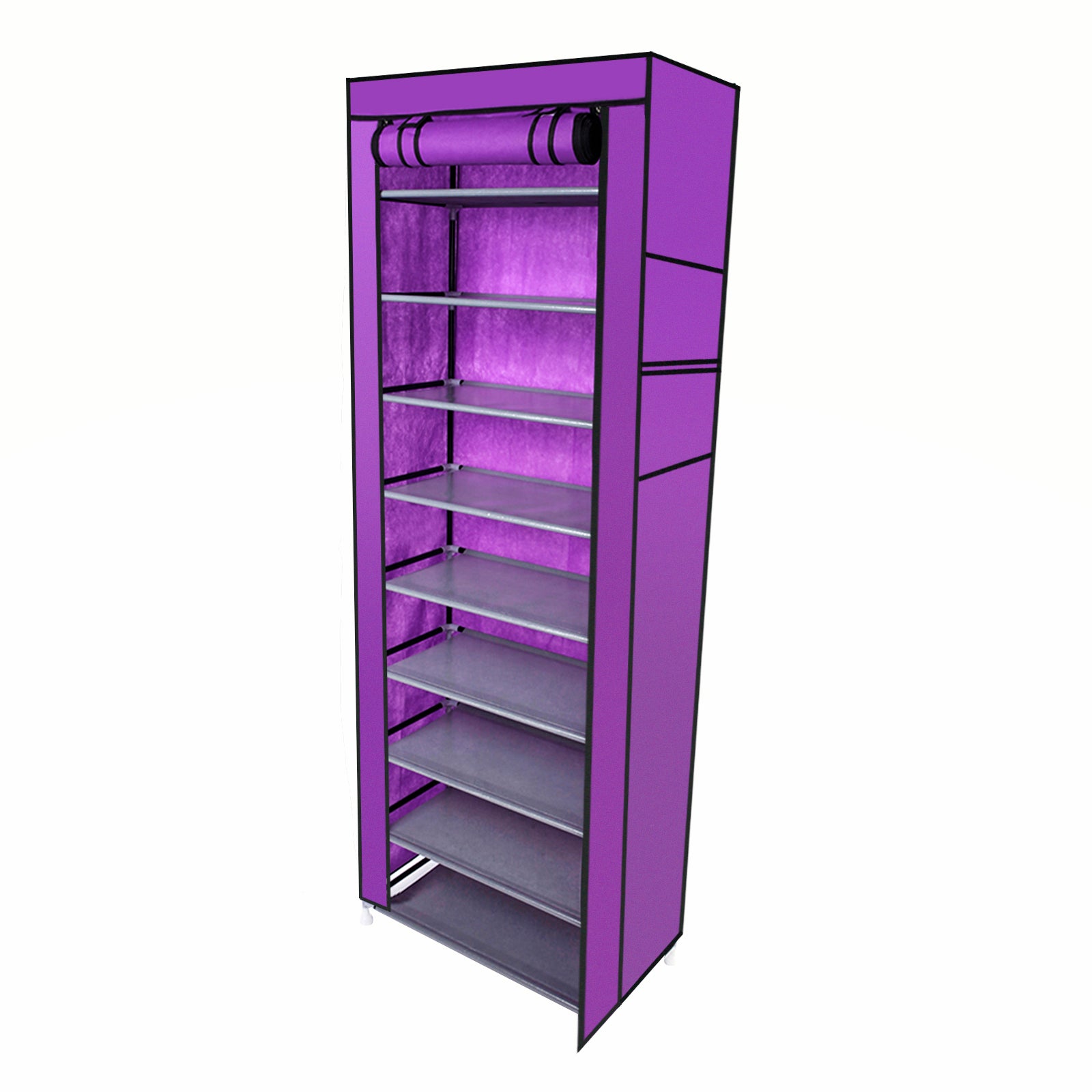 HAOYYE 9-Lattice Non-Woven Fabric Shoe Rack, Durable Space-Saving Organizer, Modern Design, Stylish Purple Finish, Versatile Storage Solution, Premium Quality, Ideal for Living Room, Bedroom, Closet, or Entryway Organization