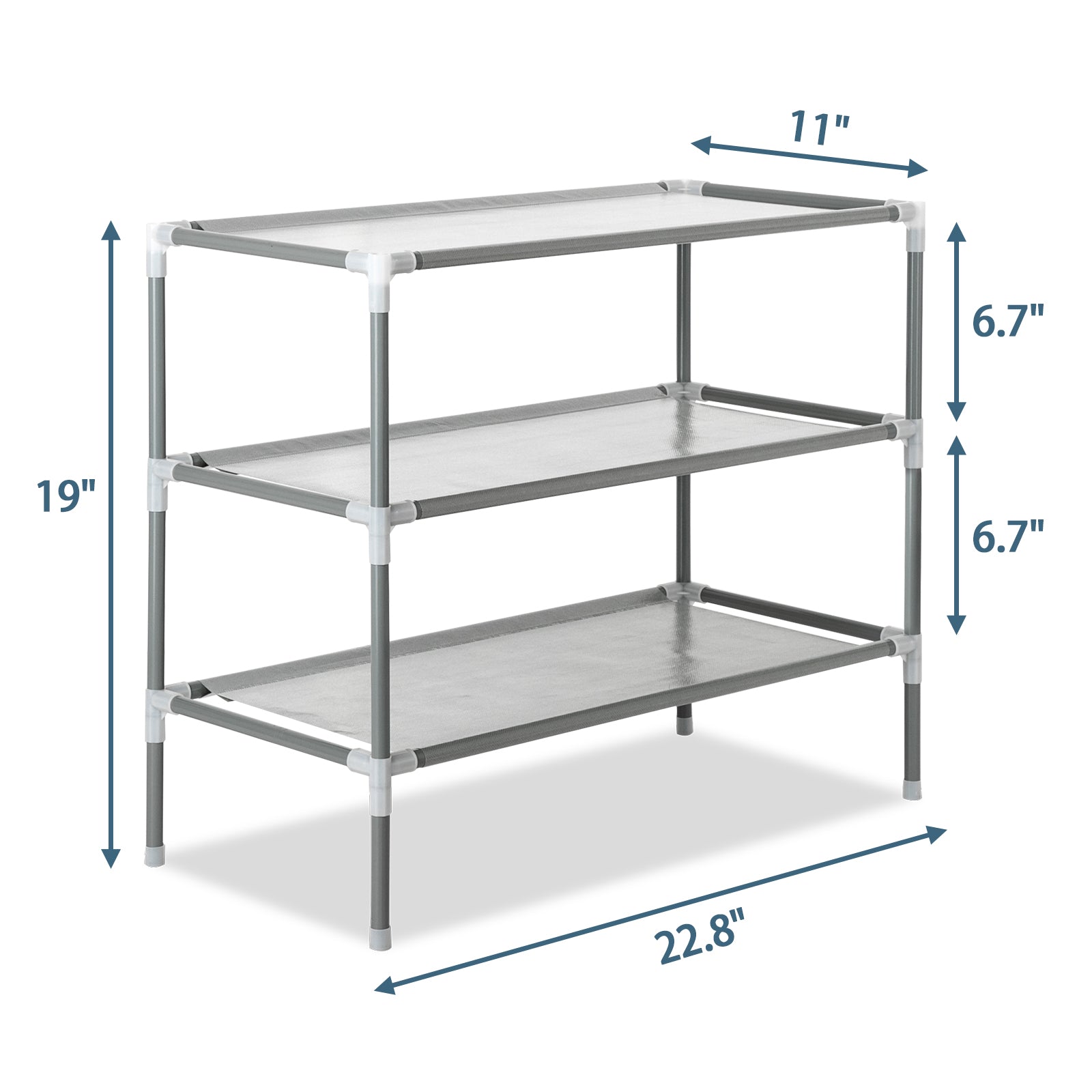 HAOYYE 3-Tier Non-Woven Fabric Shoe Rack, Space-Saving Shoe Organizer, Durable and Modern Design, Easy Assembly, Stylish Storage Solution for Living Room, Bedroom, or Entryway, Gray Finish, Ideal Home Essentials