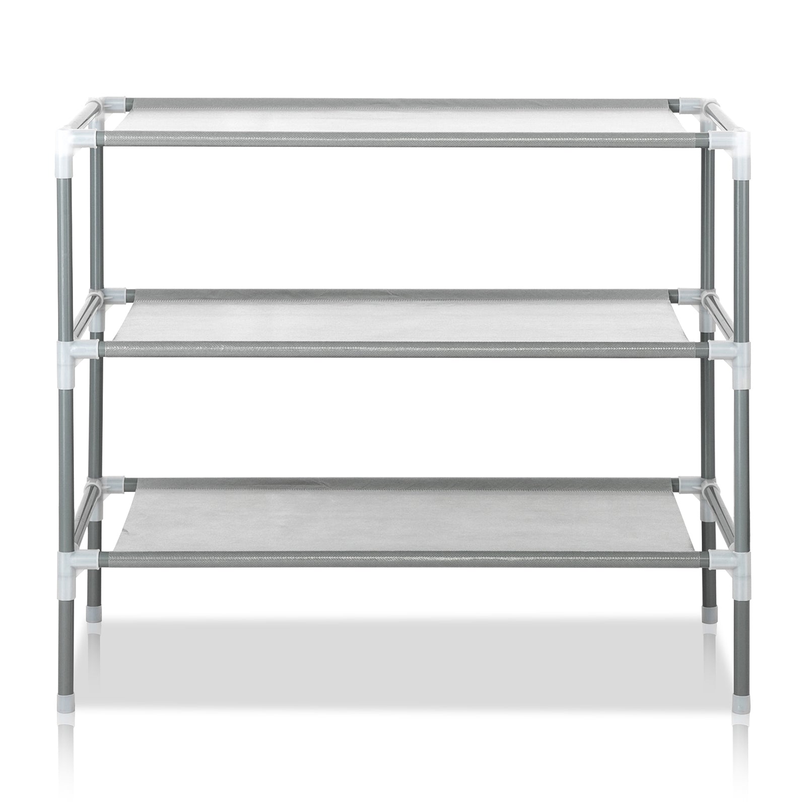 HAOYYE 3-Tier Non-Woven Fabric Shoe Rack, Space-Saving Shoe Organizer, Durable and Modern Design, Easy Assembly, Stylish Storage Solution for Living Room, Bedroom, or Entryway, Gray Finish, Ideal Home Essentials