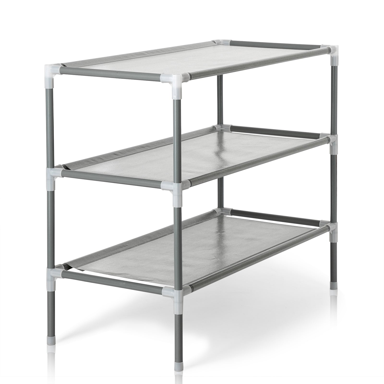 HAOYYE 3-Tier Non-Woven Fabric Shoe Rack, Space-Saving Shoe Organizer, Durable and Modern Design, Easy Assembly, Stylish Storage Solution for Living Room, Bedroom, or Entryway, Gray Finish, Ideal Home Essentials