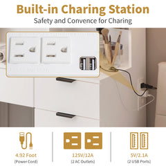HAOYYE Large Vanity Table Set with 3 Opening Mirrors and LED Lights, White Makeup Vanity Table with Full Storage Behind Mirror, Drawers and Storage Shelves, Cushioned Stool, Perfect for Bedroom, Dressing Room, or Makeup Station